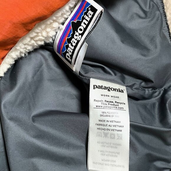 Patagonia Kids' Retro-X Fleece Vest Natural Orange Sleeveless Jacket Size Medium - Picture 5 of 8